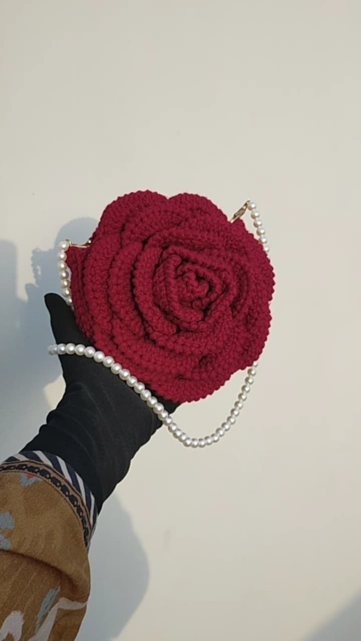 Crochet Rose Bag